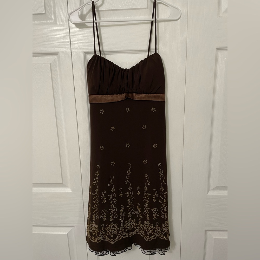 Ruby Rox Brown Embroidered Dress - image 2